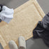 Jean Pierre New York Lydia Border 100% Cotton Bath Mat - Non-Slip Rug - Ivory - 20"x32"