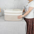 Large Rectangle Blankets Basket, 22"x17"x12" Woven Cotton Rope Storage Basket for Nursery Toy Basket, White Brown