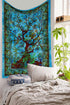 The Boho Street Twin Size Indian Bohemian Wall Art - Turquoise Tree of Life Mandala Tapestry, 52x82 Inches