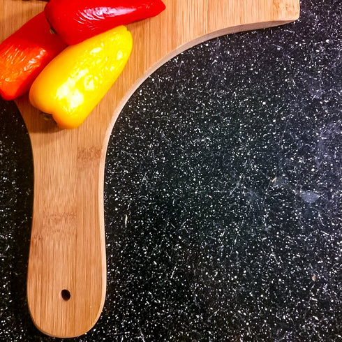 Camco Bamboo Pizza Peel, Charcuterie with Handle - Pizza & Bread Serving or Baking Board, 53000
