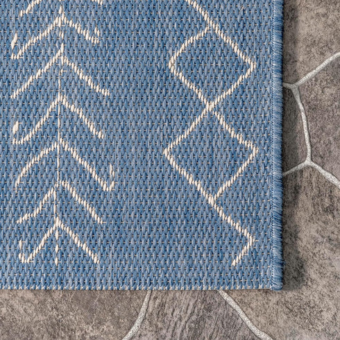 nuLOOM Serna Moroccan Accent Rug, Indoor/Outdoor, Rectangular, Blue, 2' x 3', 0.1" Thick
