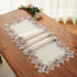 90 inches Summer 16x90) Natural Linen Table Runner Neutral Earth Tones Beige Lace Coffee Table Runners Dresser Scarf