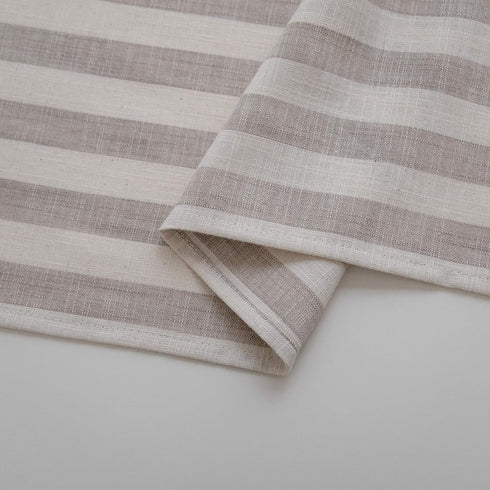 Aquazolax 54 by 54 inch Linen Halloween Table Cloth, Square Striped Taupe Lines Design for Small Parties