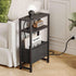 3 LET503BE Narrow Side Table with Charging Station, Slim End Table with Magazine Rack, Bedside Table for Small Spaces