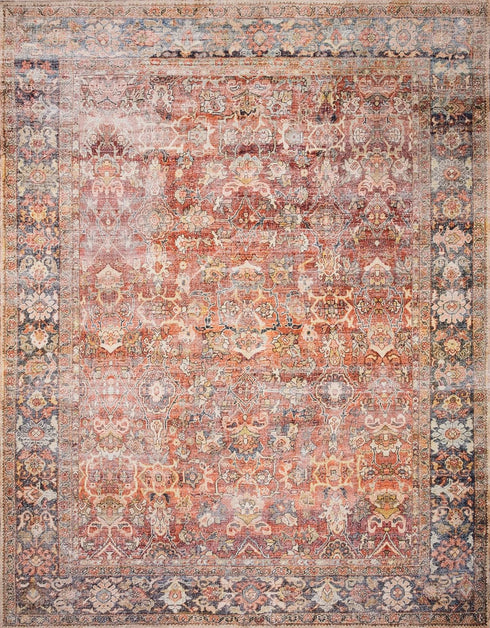 Loloi Layla Collection LAY-02 Spice/Marine 2'-3" x 3'-9" Accent Rug, Soft, Durable, Vintage Inspired, Low Pile