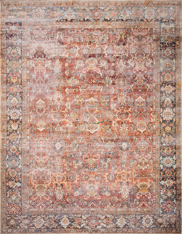 Loloi Layla Collection LAY-02 Spice/Marine 2'-3" x 3'-9" Accent Rug, Soft, Durable, Vintage Inspired, Low Pile