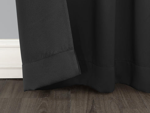 Sun Zero Easton Energy Saving Blackout Curtain Panel, 40" x 63", Black