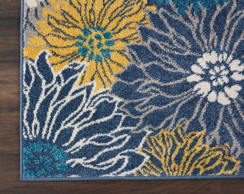 2'2" 7'6" (8' Nourison Home Passion Blue x Area Rug - Easy Clean, Non Shedding, Bed Room, Living Room, Dining Room