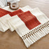 14 90 Inch 90 Inches ZeeMart Macrame Style Bicolor Stitching Table Runner, x Orange/Ivory, Boho Burnt Orange Fall Table
