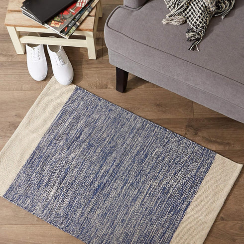 DII Woven Rugs Collection, Hand-Loomed, 2x3', French Blue Border