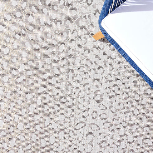 SAFAVIEH Courtyard Collection Accent Rug - 2' x 3'7", Beige & Gold, Leopard Print, Non-Shedding, Indoor/Outdoor