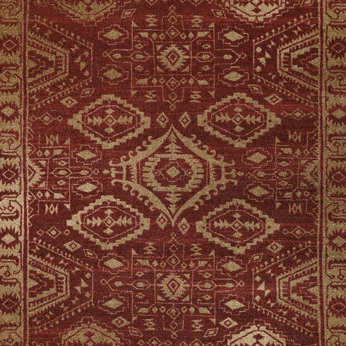 Maples Rugs Georgina Traditional Kitchen Rugs - Non Skid Accent Area Carpet - 2'6 x 3'10 - Red/Gold