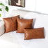 PANOD Premium Faux Leather Throw Pillow Covers, Modern Luxury Decorative Lumbar Pillow Case Cushion for Sofa Couch Bed